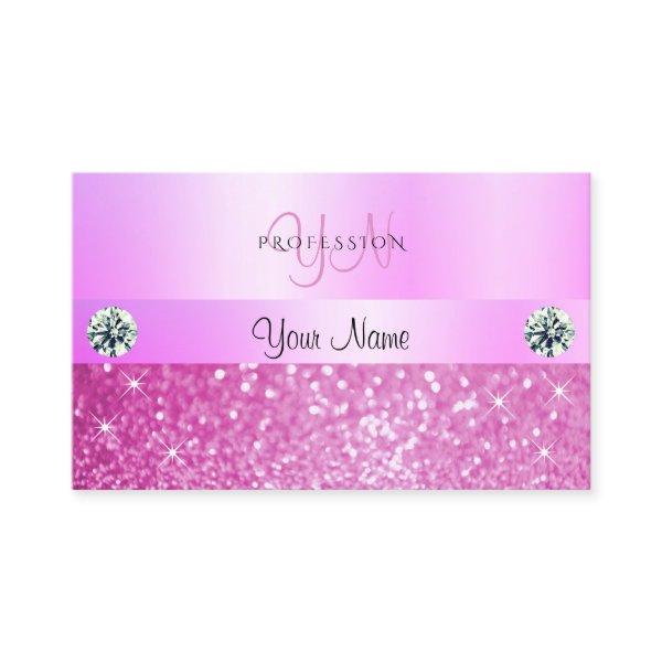 Luxury Sparkling Girly Pink Glitter with Monogram