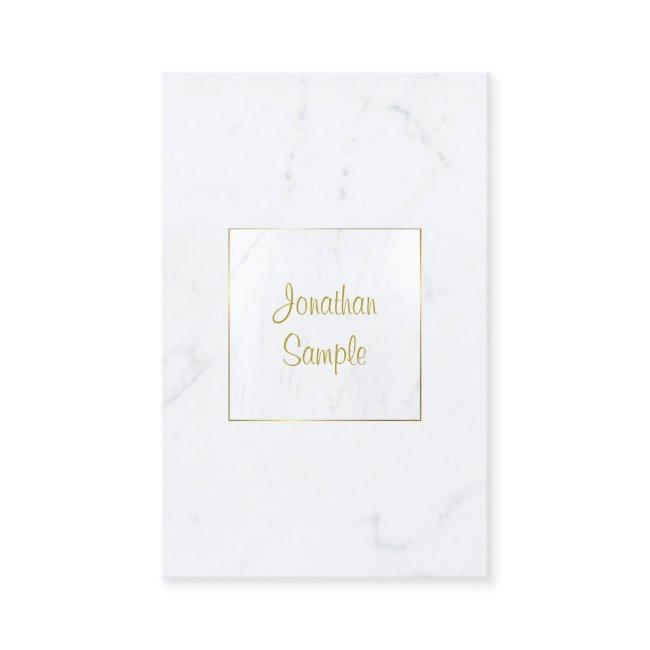 Luxury Template Elegant White Marble Gold Script