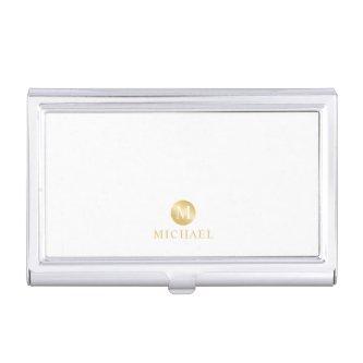 Luxury White and Gold Personalized Monogram  Case