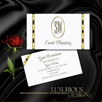 Luxury White and Gold with Monogram Professional