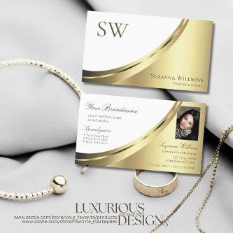Luxury White Gold Decor with Monogram and Photo