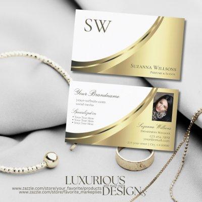Luxury White Gold Decor with Monogram and Photo