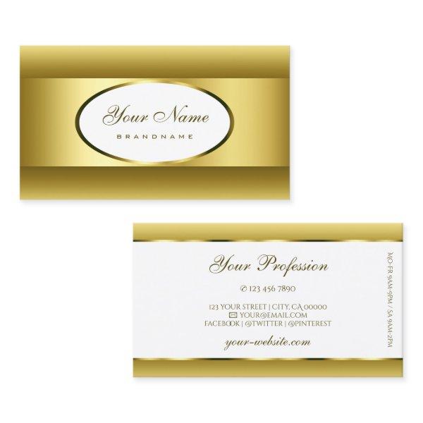 Luxury White Gold Ombre Golden Oval Decor Border