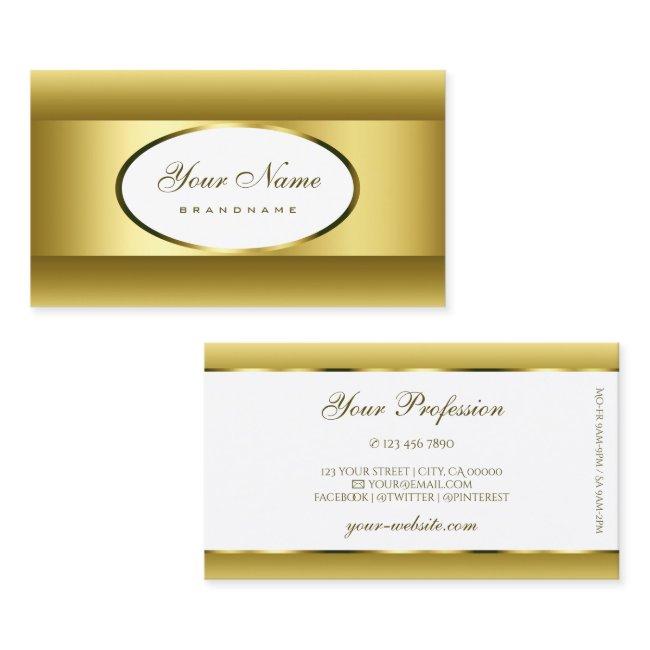 Luxury White Gold Ombre Golden Oval Decor Border