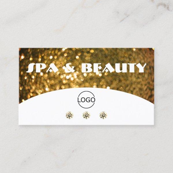 Luxury White Gold Sparkle Glitter Stylish Add Logo