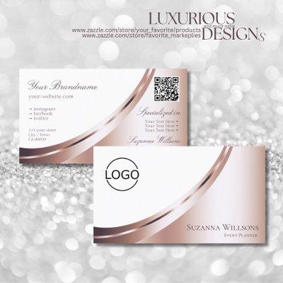Luxury White Rose Gold Decor with Logo and QR-Code