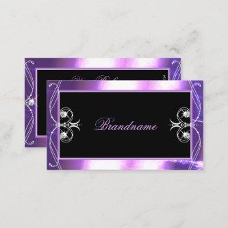 Luxuy Ornate Black Purple Sparkle Jewels Squiggled