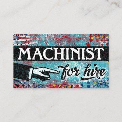 Machinist For Hire  - Blue Red