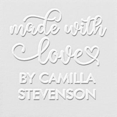 Made with Love Cute Heart & Name Embosser