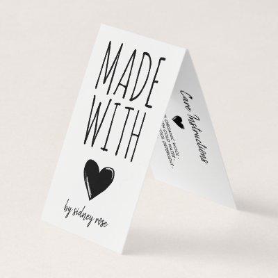 Made with Love Doodled Heart Hang Tag