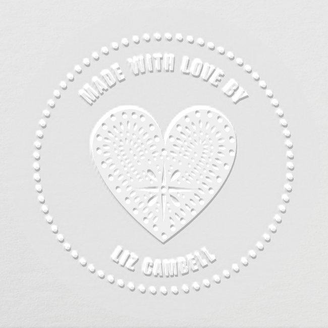 Made With Love Folk Art Heart Embosser