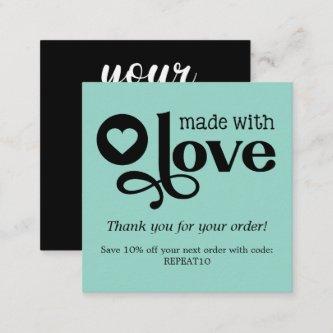 Made with Love Personalized Order Thank You Square
