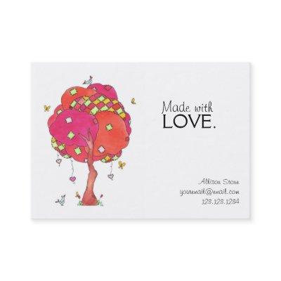 Made with Love Quilted Pink Patch Tree Birds