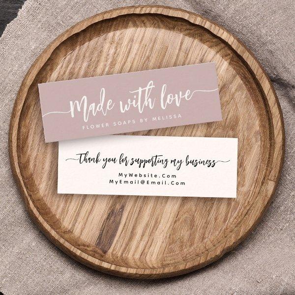 Made with Love Simple Elegant Script Blush Small  Mini