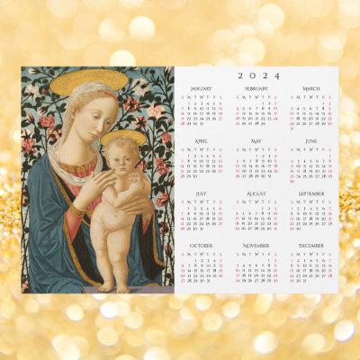 Madonna and Child Jesus Vintage Art 2024 Calendar