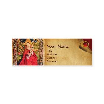 MADONNA OF THE ROSE BOWER PARCHMENT ,Red Ruby Gem Mini