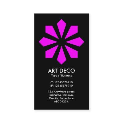 Magenta Art Deco Flower Star - Black