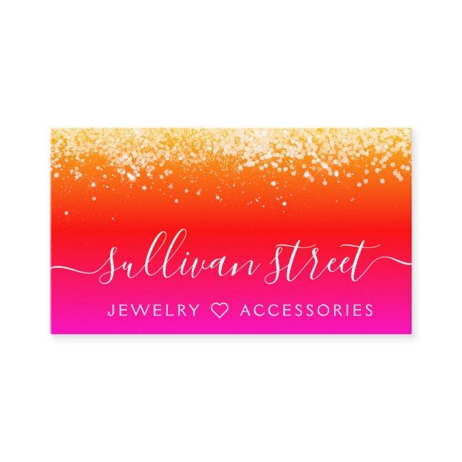 Magenta Orange Holographic Glitter Jewelry