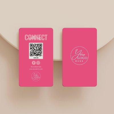 Magenta Pink Connect With Us Social Media QR Code