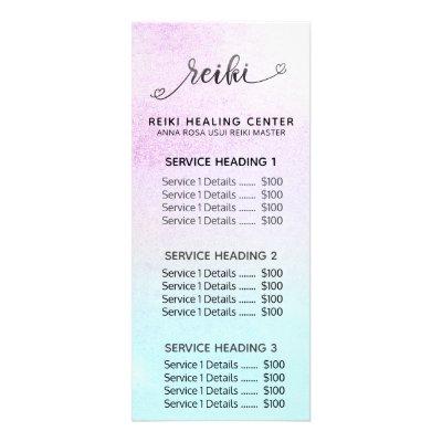 *~*  Magenta Turquoise Mint Black Glitter REIKI Rack Card