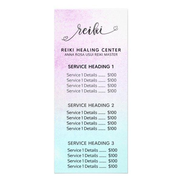 *~*  Magenta Turquoise Mint Black Glitter REIKI Rack Card