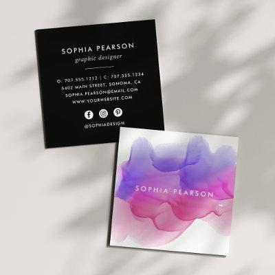 Magenta Watercolor Blot | Social Media Square