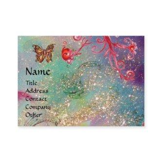 MAGIC BUTTERFLY blue green yellow gold sparkles