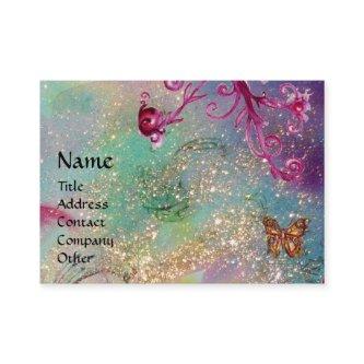 MAGIC BUTTERFLY blue green yellow gold sparkles
