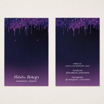 Magic Purple Glitter Drips Jewelry Earring Display