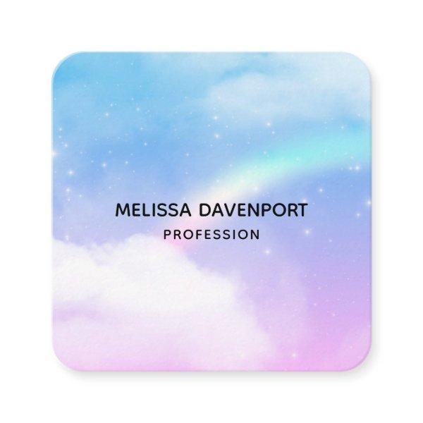 Magical Pastel Clouds and a Rainbow Square