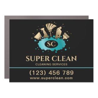 Maid Cleaning House Sparkling  Gold   Car Magnet