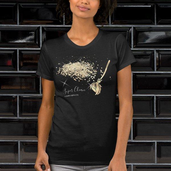 Maid Cleaning House Sparkling gold  T-Shirt