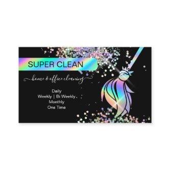 Maid Cleaning House Sparkling Holograph Business C
