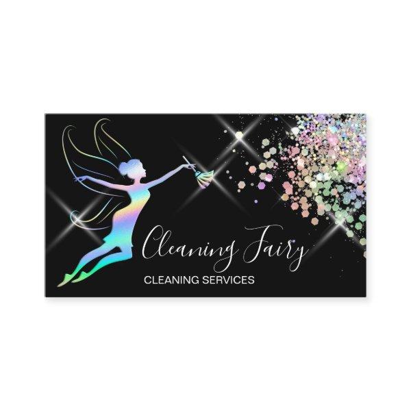 Maid Cleaning House Sparkling Holograph Business C