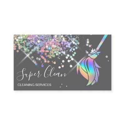 Maid Cleaning House Sparkling Holograph