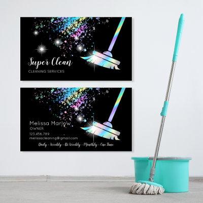 Maid Cleaning House Sparkling Holograph
