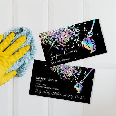 Maid Cleaning House Sparkling Holograph