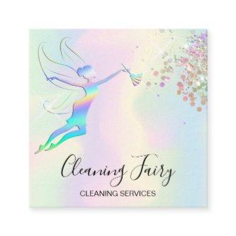 Maid Cleaning House Sparkling Holograph Fairy Square