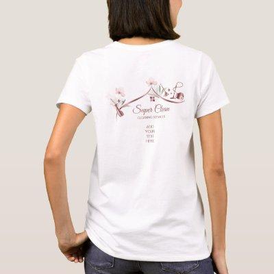 Maid Cleaning House Sparkling rose gold floral Bus T-Shirt