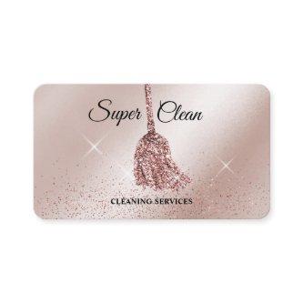 Maid Cleaning House Sparkling rose gold MOP