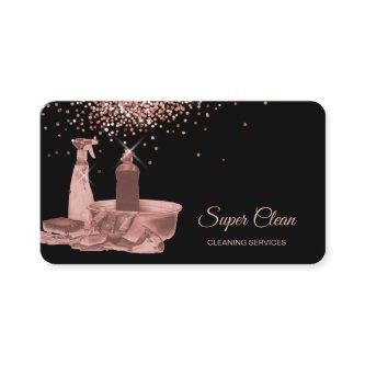 Maid Cleaning House Sparkling rose gold sponge Bus