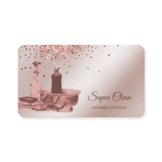 Maid Cleaning House Sparkling rose gold sponge Bus