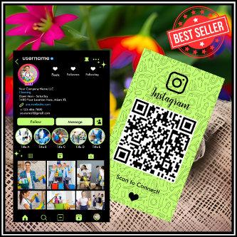 Maid Cleaning Instagram Lime Green Housekeeping QR