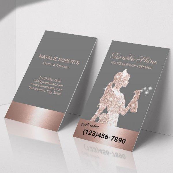 Maid Cleaning Rose Gold Sparkles Housekeeping #2