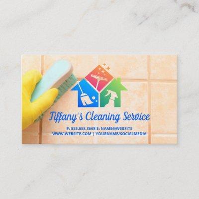 Maid Scrubbing Bathroom Tiles | Cleaning Icons