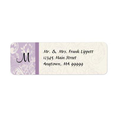 Mailing Labels - Fleur di Lys Damask - Lavender