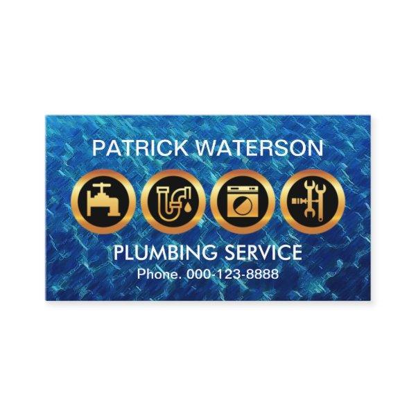 Majestic Gold Plumber Icons Flooded Blue Waters