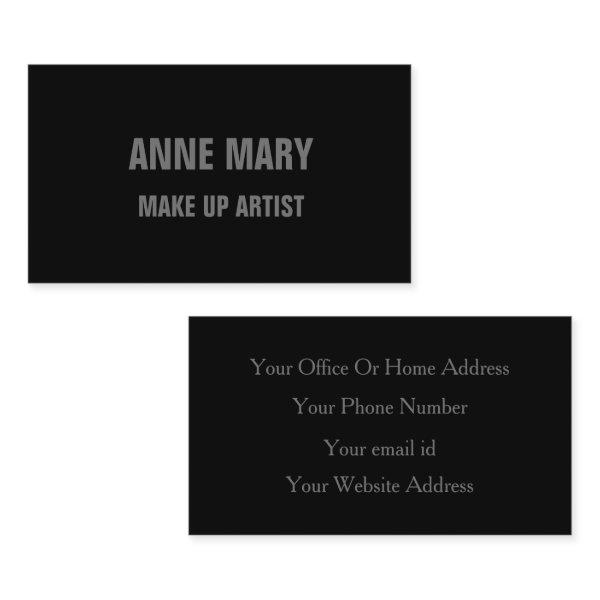 Make Up Artist Black Gray Grey Stylish Elegant