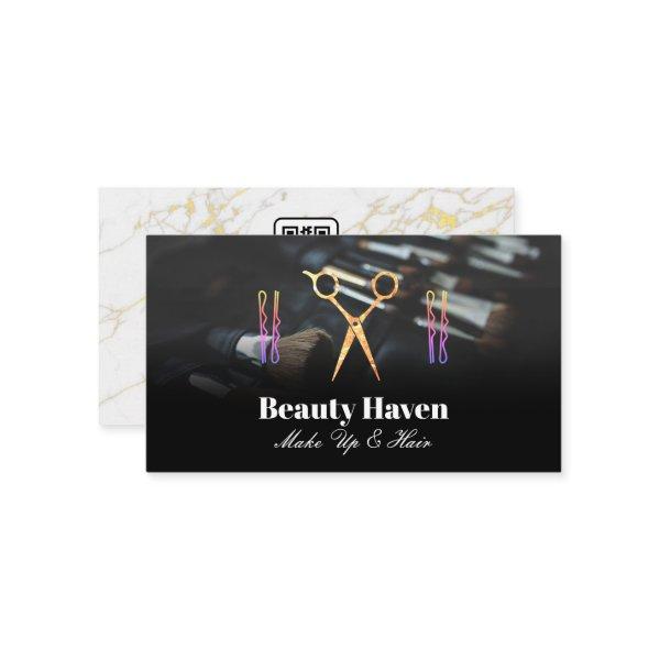 Make Up Brushes | Salon Scissors Logo Appointment Card