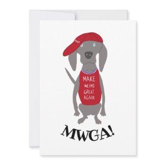 Make Weims Great Again MWGA Weimaraner Dog Holiday Card